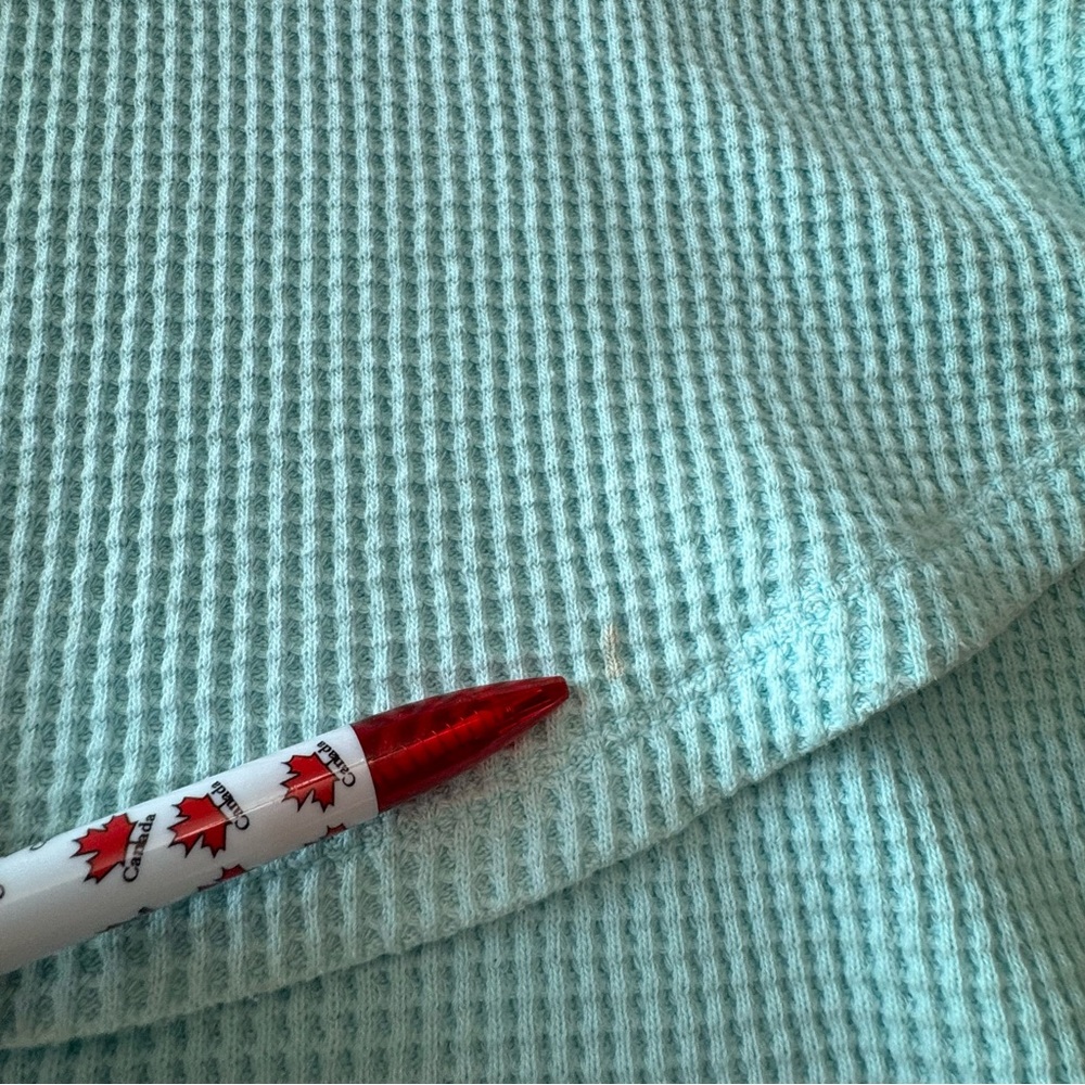 Aerie Waffle Knit Sweater Aqua Medium - Picture 8 of 9